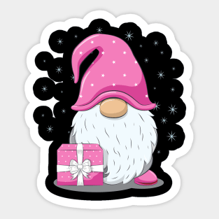 Retro Vintage Pink Santa Claus Christmas Sticker